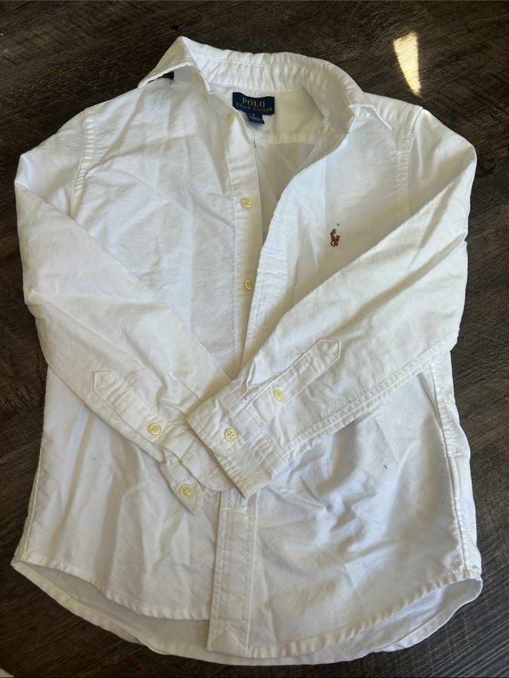Polo by Ralph Lauren White button Shirt with Embroidered Pony